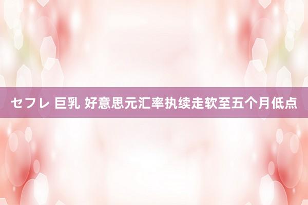 セフレ 巨乳 好意思元汇率执续走软至五个月低点