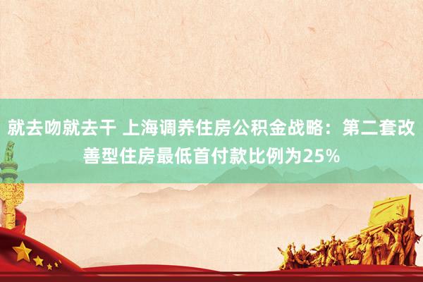 就去吻就去干 上海调养住房公积金战略：第二套改善型住房最低首付款比例为25%