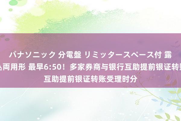 パナソニック 分電盤 リミッタースペース付 露出・半埋込両用形 最早6:50！多家券商与银行互助提前银证转账受理时分