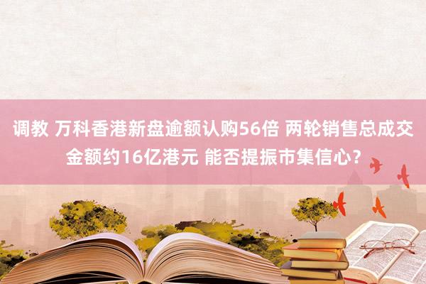调教 万科香港新盘逾额认购56倍 两轮销售总成交金额约16亿港元 能否提振市集信心？